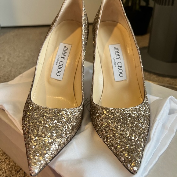 Jimmy Choo Abel Pumps Gold Glitter - Picture 9 of 10